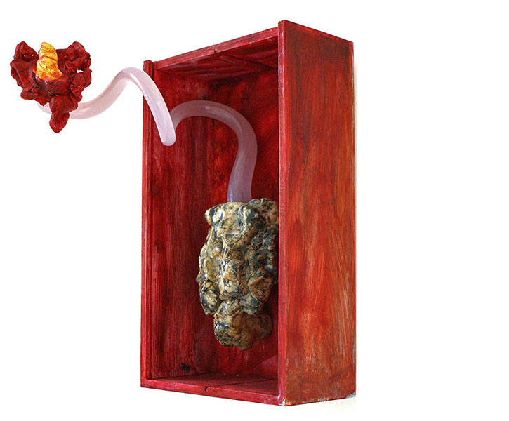Ruth Dupre, ceramic, glass, painted wood, arthouse1 exhibition